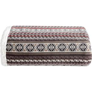 imageEddie Bauer  Throw Blanket Reversible Sherpa Fleece Bedding Home Decor for All Seasons New Castle Red ThrowSycamore RedCharcoalWhite