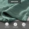 imageEddie Bauer  Twin Blanket Lightweight Cotton Bedding Home Decor for All Seasons Herringbone OffWhite TwinGreen
