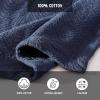 imageEddie Bauer  Twin Blanket Lightweight Cotton Bedding Home Decor for All Seasons Herringbone OffWhite TwinNavy