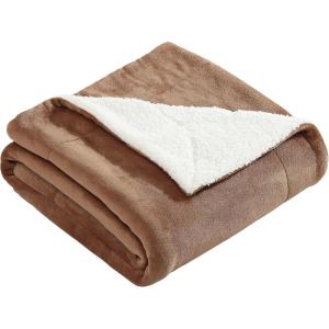 imageEddie Bauer  Blanket Super Soft Reversible Sherpa ampamp Brushed Fleece Bedding Throw Blankets for Couch Ideal for Lounging Ultra Lux Solid GreenBrown