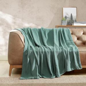 imageEddie Bauer  Twin Blanket Lightweight Cotton Bedding Home Decor for All Seasons Herringbone OffWhite TwinGreen