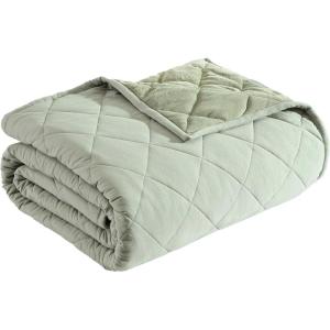 imageEddie Bauer  Twin Blanket Soft ampamp Cozy Bedding Quilted Home Decor Classic Solid Green Twin