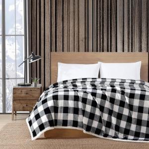 imageEddie Bauer Twin Blanket Ultra Soft ampamp Cozy Plush Home Dcor All Season Bedding Vail Plaid Grey TwinBlack Check