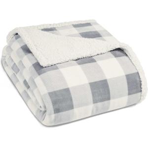 imageEddie Bauer Twin Blanket Ultra Soft ampamp Cozy Plush Home Dcor All Season Bedding Vail Plaid Grey TwinChrome GreyWhite