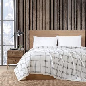 imageEddie Bauer Twin Blanket Ultra Soft ampamp Cozy Plush Home Dcor All Season Bedding Vail Plaid Grey TwinKettle Falls GreyWhite