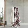 imageEddie Bauer  Throw Blanket Cotton Flannel Home Decor All Season Reversible Sherpa Bedding Pine Tartan ThrowMontlake Plaid Red