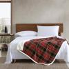 imageEddie Bauer  Throw Blanket Cotton Flannel Home Decor All Season Reversible Sherpa Bedding Pine Tartan ThrowMountain Tartan RedBlackGold