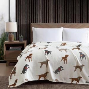imageEddie Bauer  Twin Blanket Ultra Plush Bedding Lightweight Home Decor for All Seasons Dogs with Scarves White Twin