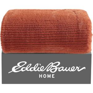 imageEddie Bauer Throw Blanket Reversible Cotton Quilted Bedding Home Decor for All Seasons 50quot x 60quot Camano Island RedTextured Solid Orange