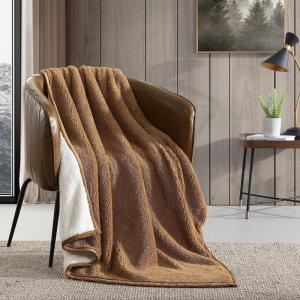 imageEddie Bauer Throw Blanket Ultra Soft Plush Fleece Bedding Home Decor for All Seasons 50 x 70 Americana Plaid RedSolid BrownIvory