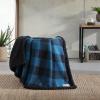 imageEddie Bauer  Blanket Super Soft Reversible Sherpa ampamp Brushed Fleece Bedding Throw Blankets for Couch Ideal for Lounging Cabin Plaid BrownMidnight BlueBlack