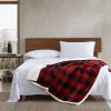 imageEddie Bauer  Blanket Super Soft Reversible Sherpa ampamp Brushed Fleece Bedding Throw Blankets for Couch Ideal for Lounging Cabin Plaid BrownRed Check