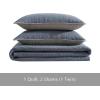 imageEddie Bauer  Queen Quilt Set Cotton Reversible Bedding with Matching Shams Lightweight Home Decor for All Seasons Salmon Ladder Multi QueenBlue