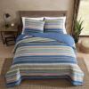 imageEddie Bauer  Queen Quilt Set Cotton Reversible Bedding with Matching Shams Lightweight Home Decor for All Seasons Salmon Ladder Multi QueenBlueGreenOrange