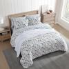 imageEddie Bauer  Queen Quilt Set Cotton Reversible Bedding with Matching Shams Lightweight Home Decor for All Seasons Salmon Ladder Multi QueenFlower Field Green