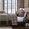 imageEddie Bauer  Queen Quilt Set Reversible Cotton Bedding with Matching Shams Patchwork Home Decor with Plaid Reverse Cozy Plaid Patchwork BlueGreen QueenClassic Patchwork Green