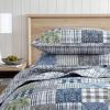 imageEddie Bauer  Queen Quilt Set Reversible Cotton Bedding with Matching Shams Patchwork Home Decor with Plaid Reverse Cozy Plaid Patchwork BlueGreen QueenCozy Plaid Patchwork BlueGreen