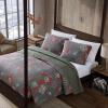 imageEddie Bauer  Queen Quilt Set Reversible Cotton Bedding with Matching Shams Patchwork Home Decor with Plaid Reverse Cozy Plaid Patchwork BlueGreen QueenBlock Patchwork Green