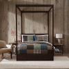 imageEddie Bauer  Queen Quilt Set Reversible Cotton Bedding with Matching Shams Patchwork Home Decor with Plaid Reverse Cozy Plaid Patchwork BlueGreen QueenClassic Patchwork Green