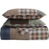 imageEddie Bauer  Queen Quilt Set Reversible Cotton Bedding with Matching Shams Patchwork Home Decor with Plaid Reverse Cozy Plaid Patchwork BlueGreen QueenClassic Patchwork Green