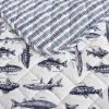 imageEddie Bauer  Quilt Set Super Soft Bedding with Matching Sham Silky Smooth ampamp Breathable Classic Home Essentials Wes Fish Blue TwinWes Fish Blue