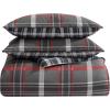 imageEddie Bauer  Twin Duvet Cover Reversible Bedding Set with Matching Shams Cozy Home Decor Astoria Plaid Red TwinGrey