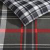 imageEddie Bauer  Twin Duvet Cover Reversible Bedding Set with Matching Shams Cozy Home Decor Astoria Plaid Red TwinGrey