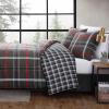 imageEddie Bauer  Twin Duvet Cover Reversible Bedding Set with Matching Shams Cozy Home Decor Astoria Plaid Red TwinGrey