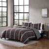imageEddie Bauer  Twin Duvet Cover Reversible Bedding Set with Matching Shams Cozy Home Decor Astoria Plaid Red TwinGrey