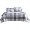 imageEddie Bauer  Twin Quilt Set Reversible Cotton Bedding with Matching Sham Home Decor for All Seasons Camano Island Red TwinAlder Plaid Grey