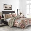 imageEddie Bauer  Twin Quilt Set Reversible Cotton Bedding with Matching Sham Home Decor for All Seasons Camano Island Red TwinHawthorne Brown