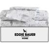imageEddie Bauer Kids  Twin Sheets Stain Resistant Kids Bedding Ideal for Toddler Bedding Set Stripes Game Blue TwinBig Foot Hiking White