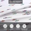 imageEddie Bauer Kids  Twin Sheets Stain Resistant Kids Bedding Ideal for Toddler Bedding Set Stripes Game Blue TwinFish Lake