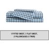 imageEddie Bauer Kids  Twin Sheets Stain Resistant Kids Bedding Ideal for Toddler Bedding Set Stripes Game Blue TwinPreston Check Blue