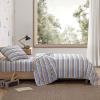 imageEddie Bauer Kids  Twin Sheets Stain Resistant Kids Bedding Ideal for Toddler Bedding Set Stripes Game Blue TwinVivid Stripe