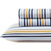 imageEddie Bauer Kids  Twin Sheets Stain Resistant Kids Bedding Ideal for Toddler Bedding Set Stripes Game Blue TwinVivid Stripe