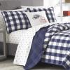 imageEddie Bauer Twin Quilt Set Cotton Reversible Bedding with Matching Sham Home Decor for All Seasons Lakehouse Plaid Light Grey TwinBlue
