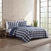 imageEddie Bauer Twin Quilt Set Cotton Reversible Bedding with Matching Sham Home Decor for All Seasons Lakehouse Plaid Light Grey TwinBlue