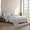 imageEddie Bauer Twin Quilt Set Cotton Reversible Bedding with Matching Sham Home Decor for All Seasons Lakehouse Plaid Light Grey TwinLight Grey