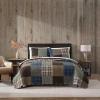 imageEddie Bauer  Queen Quilt Set Reversible Cotton Bedding with Matching Shams Patchwork Home Decor with Plaid Reverse Cozy Plaid Patchwork BlueGreen QueenClassic Patchwork Green