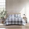 imageEddie Bauer  Twin Quilt Set Reversible Cotton Bedding with Matching Sham Home Decor for All Seasons Camano Island Red TwinAlder Plaid Grey