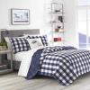 imageEddie Bauer Twin Quilt Set Cotton Reversible Bedding with Matching Sham Home Decor for All Seasons Lakehouse Plaid Light Grey TwinBlue