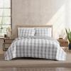 imageEddie Bauer Twin Quilt Set Cotton Reversible Bedding with Matching Sham Home Decor for All Seasons Lakehouse Plaid Light Grey TwinLight Grey