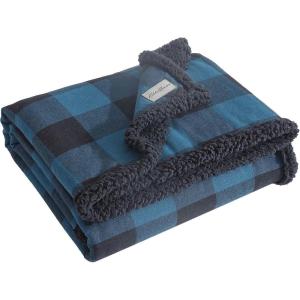 imageEddie Bauer  Blanket Super Soft Reversible Sherpa ampamp Brushed Fleece Bedding Throw Blankets for Couch Ideal for Lounging Cabin Plaid BrownMidnight BlueBlack