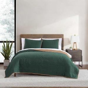 imageEddie Bauer  FullQueen Quilt Set Super Soft Reversible Bedding with Matching Shams Bedding Set Solid Washed Green FullQueenSolid Washed Green