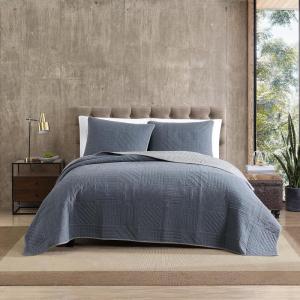 imageEddie Bauer  Queen Quilt Set Cotton Reversible Bedding with Matching Shams Lightweight Home Decor for All Seasons Salmon Ladder Multi QueenBlue