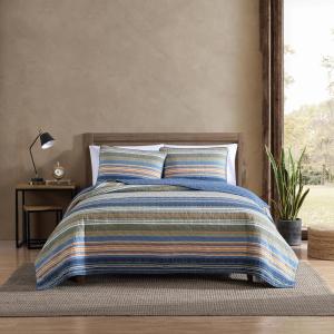 imageEddie Bauer  Queen Quilt Set Cotton Reversible Bedding with Matching Shams Lightweight Home Decor for All Seasons Salmon Ladder Multi QueenBlueGreenOrange