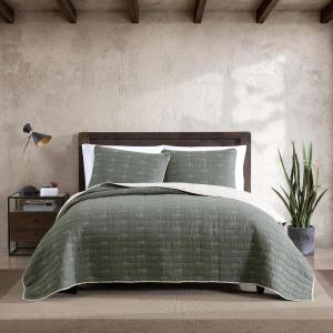 imageEddie Bauer  Queen Quilt Set Cotton Reversible Bedding with Matching Shams Lightweight Home Decor for All Seasons Salmon Ladder Multi QueenTroutdale Green