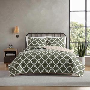imageEddie Bauer  Quilt Set Super Soft Bedding with Matching Sham Silky Smooth ampamp Breathable Classic Home Essentials Diamond Floral Green TwinDiamond Floral Green