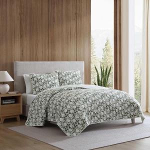 imageEddie Bauer  Quilt Set Super Soft Bedding with Matching Sham Silky Smooth ampamp Breathable Classic Home Essentials Diamond Floral Green TwinGarden Bloom Green
